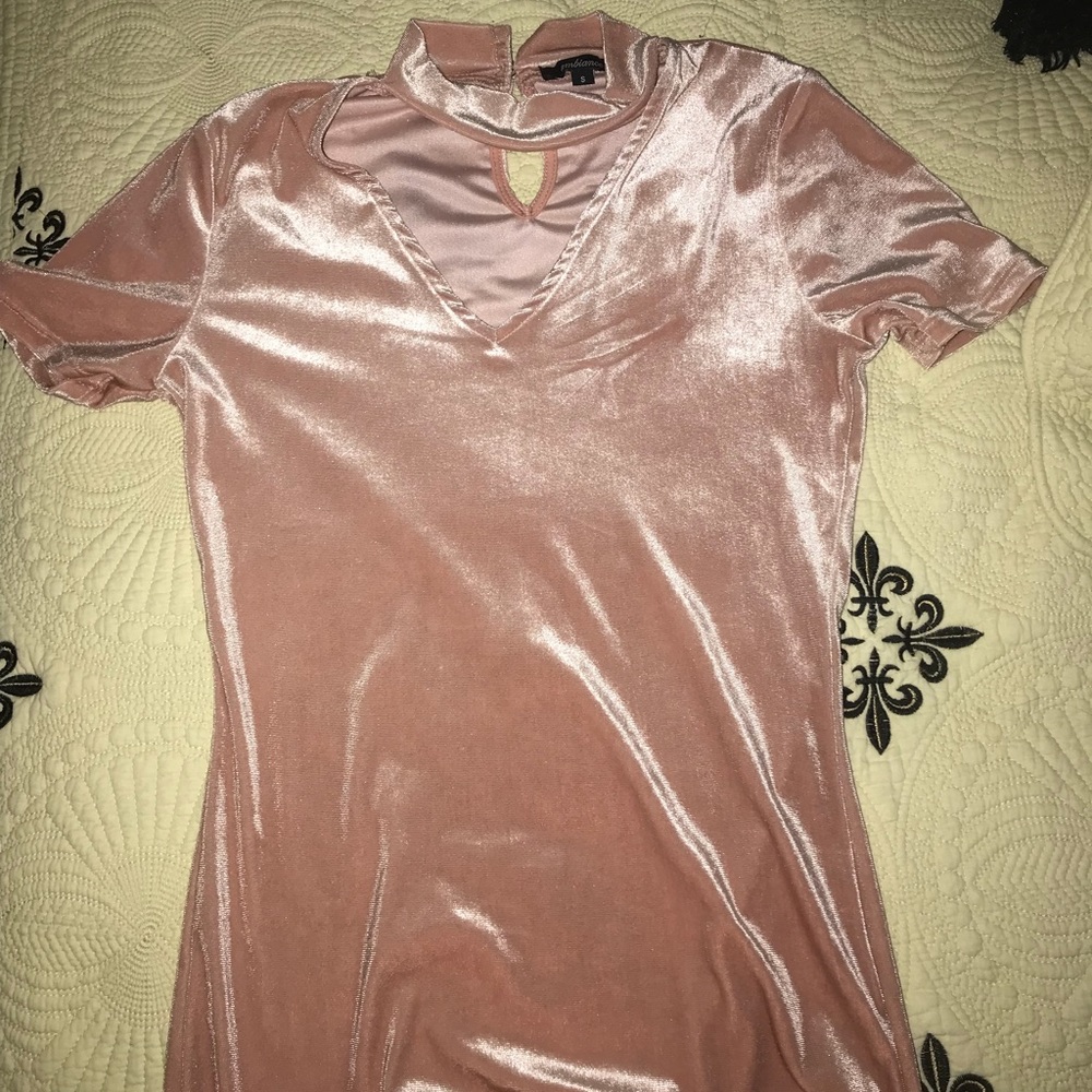 Pastel Pink Velvet Choker Top